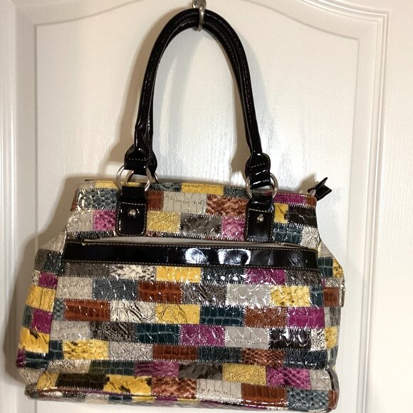 Kimbel Women’s Purse Shoulder Bag Handbag Vinyl Multicolor Y2K Retro - Picture 1 of 9